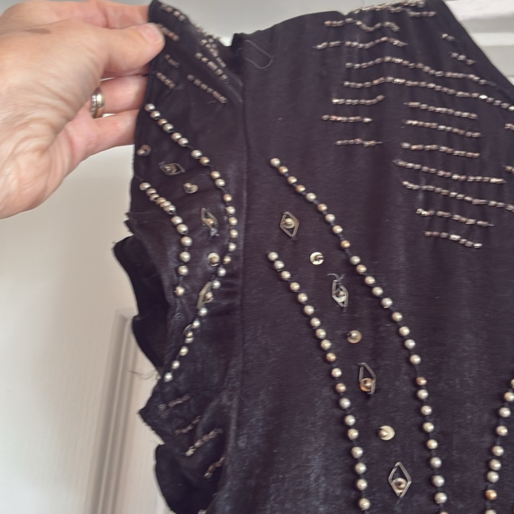 Free People Shine Like The Stars Beaded Mini Dress Size M - Picture 9 of 14